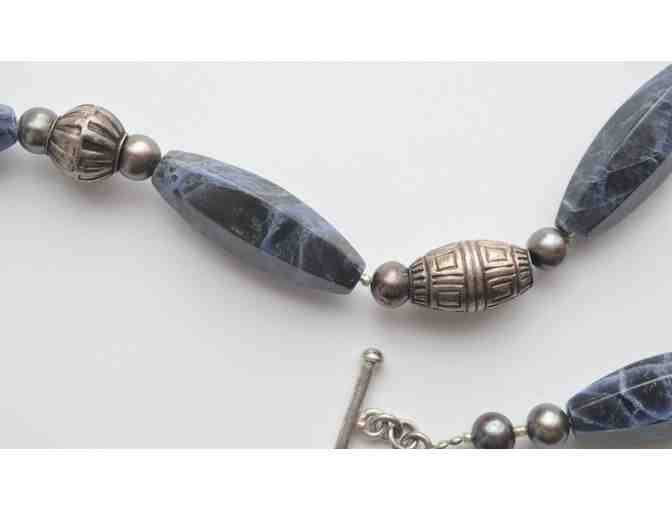 Lapis Lazuli, Fresh Water Pearls and Hill Tribe Silver Necklace