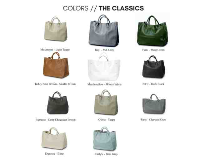 Large Leather Tote and Matching Ziplet in Light Taupe