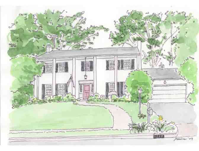 Watercolor Home Rendering by Parinaz Art