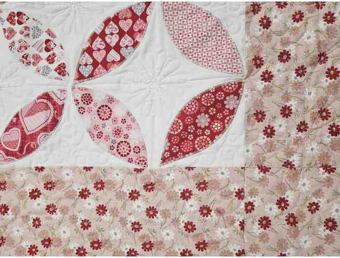 Handmade 'Red, White and Love' 52' x 43' Quilt