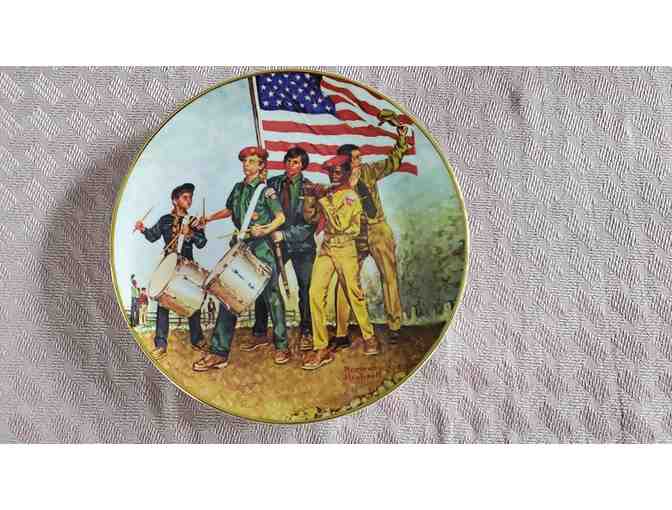 Two 8' Norman Rockwell Decorative Plates - 'The Spirit of 1976' and 'A Mother's Pride'