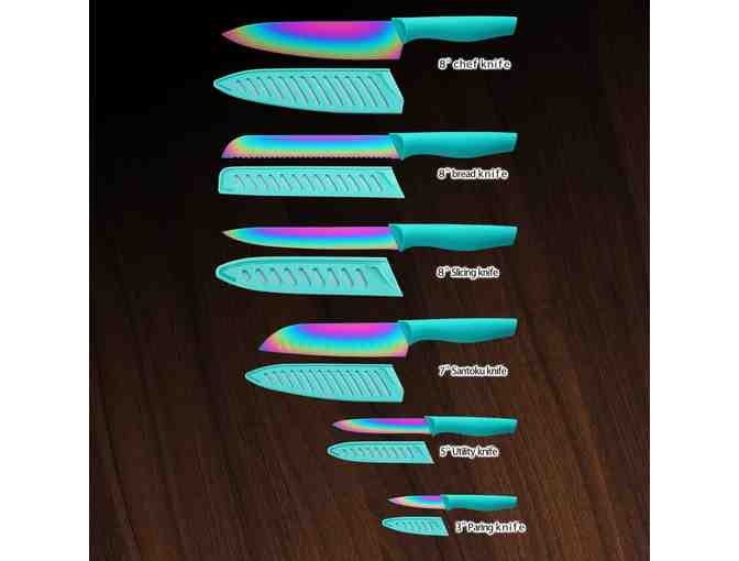 Kitchen Essentials Basket - Rainbow Non-Stick Pot, 12-Piece Knife Set and More