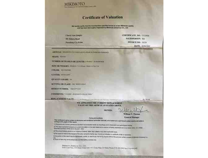 Stunning Mikimoto Pearl and Diamond Earrings