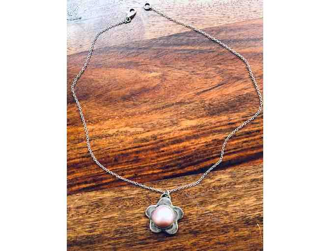 Sterling Necklace with Pink Pearl