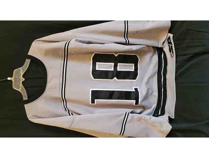 Grey Bridgton #18 Hockey Jersey