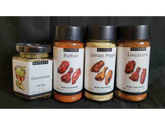 Epicure Gather Collection, Wings and Dip Seasonings in Gift Tins