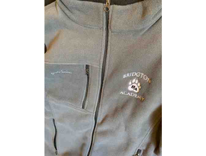 Men's XL Eddie Bauer Gray Fleece Vest with Bridgton Logo