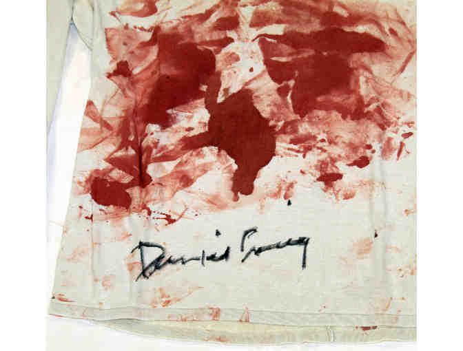Bloody shirt worn and signed by Daniel Craig from the 2022 revival of Macbeth