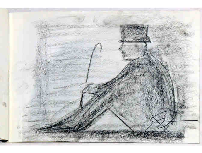 Charcoal sketches drawn onstage by Jake Gyllenhaal during Sunday in the Park with George