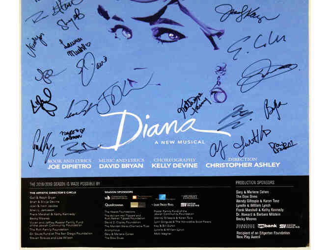 Autographed Diana, The Musical poster from the pre-Broadway tryout at La Jolla Playhouse