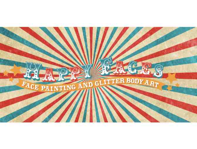 2 hours of face painting + glitter tattoos with Happy Faces Face Painting & Glitter Art