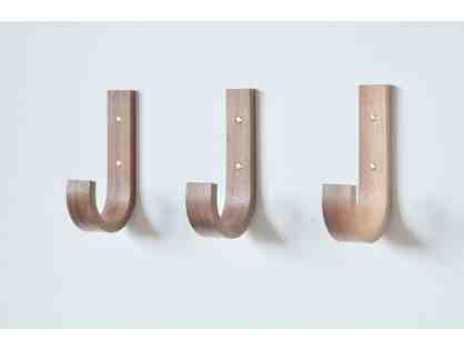 Set of 3 Walnut Wall Hooks
