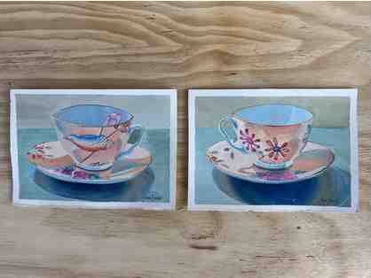 Pair of Teacup Paintings