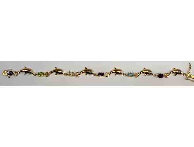 Gold Plated Sterling Silver Dolphin Bracelet