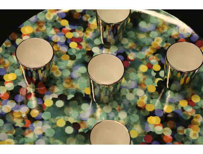 Bernardaud 'Infinity Mirrored Room' 2013 Large Platter with 5 Cups
