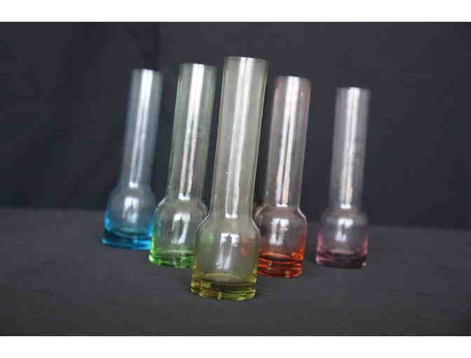 Handblown, Artisan, Multi-Colored, Jewel-Toned Liquor/Cordial/Bud Vases