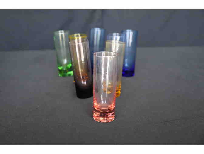 Handblown, Artisan, Multi-Colored, Jewel-Toned Liquor/Cordial/Bud Vases