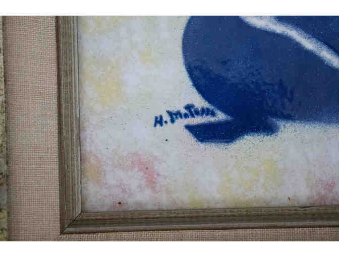 Henri Matisse Nu Bleu Metal Plate Art with Decorative Frame