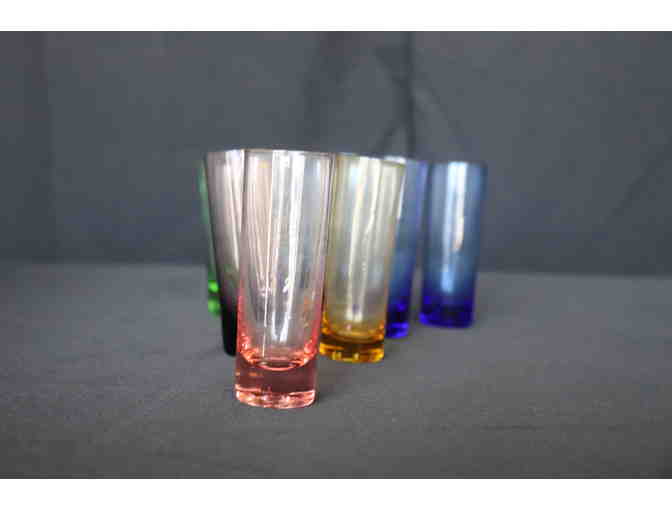Handblown, Artisan, Multi-Colored, Jewel-Toned Liquor/Cordial/Bud Vases