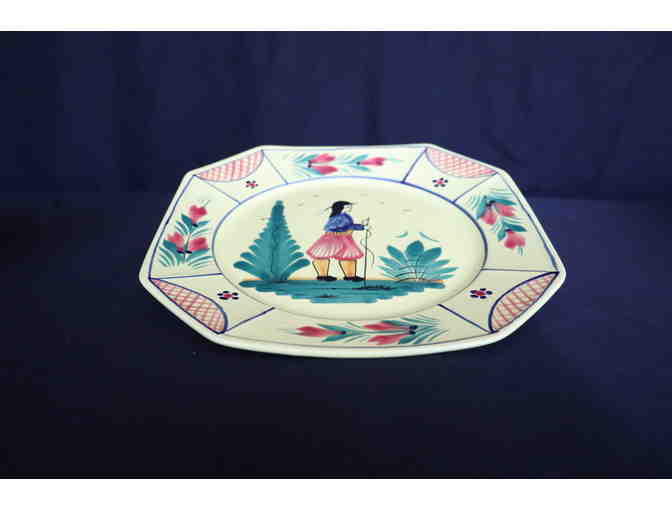 Hand Painted HB Quimper France Vintage Plate Set