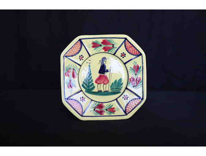 Hand Painted HB Quimper France Vintage Plate Set