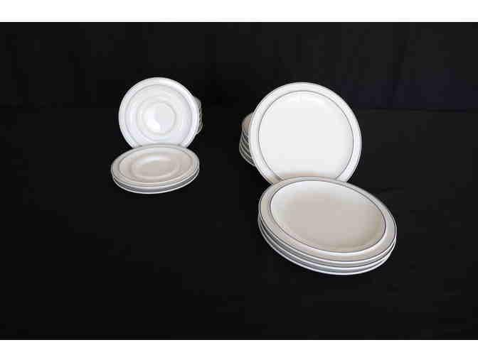 Set Of 12 Stettings of Vintage Langenthal China + Demi.tass (6) and serving plates (3) + E