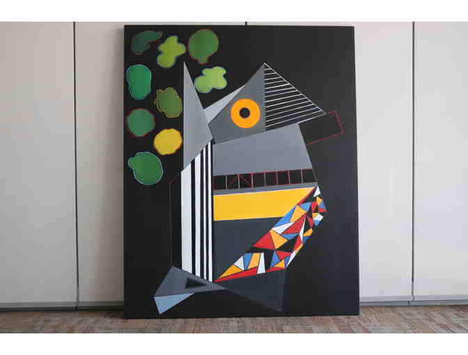 'House on Black' Oil Painting on Canvas by Deborah Schiller Hadl