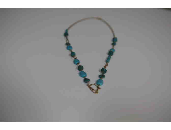 Turquoise and Gold Chan Luu Necklace with Tags