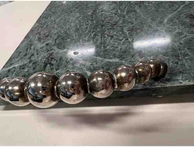Godinger Marble Stone Tray With Silverplate Handles