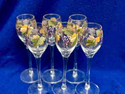 Hand painted cordial glasses - set of 6
