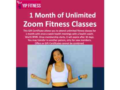 1 Month of Unlimited Zoom Fitness Classes