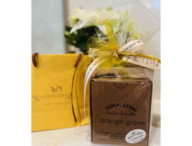 Kingfisher Road - Wrapped Gift Set of Himalayan Handmade Candle in Orange Grove Scent - Photo 2
