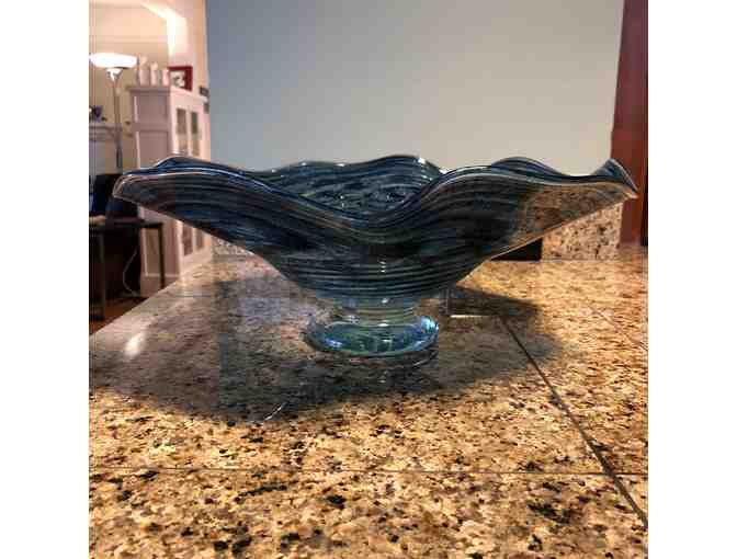 Hand-Blown Blue Glass Bowl