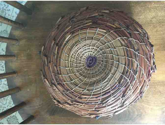 Pine Needle and Twig Vintage Coiled Basket