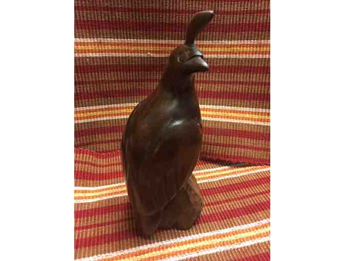 Carved Walnut Wood Quail