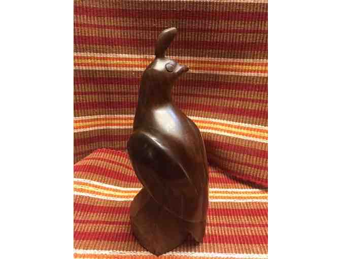 Carved Walnut Wood Quail