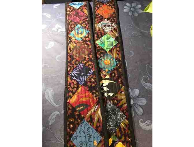 The Varied Thrush Handmade Quilted Guitar Strap