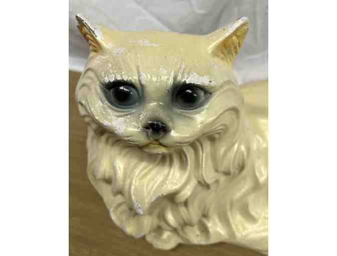 Vintage Ceramic Chalkware Cat Bank