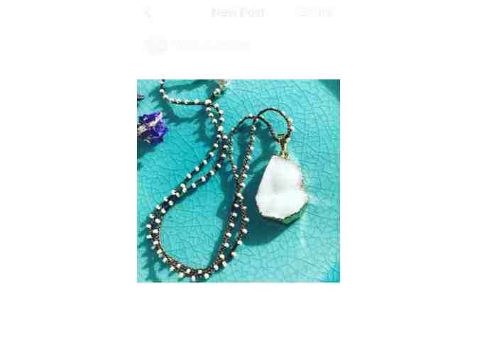 Bridget Designs - Beaded Necklace With Druzy Pendant