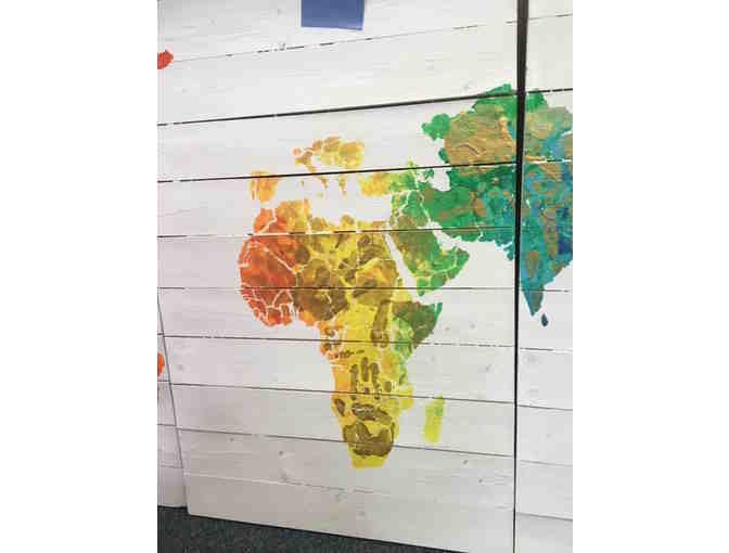 3 Section World Painting Art by Mrs. Jones' Class