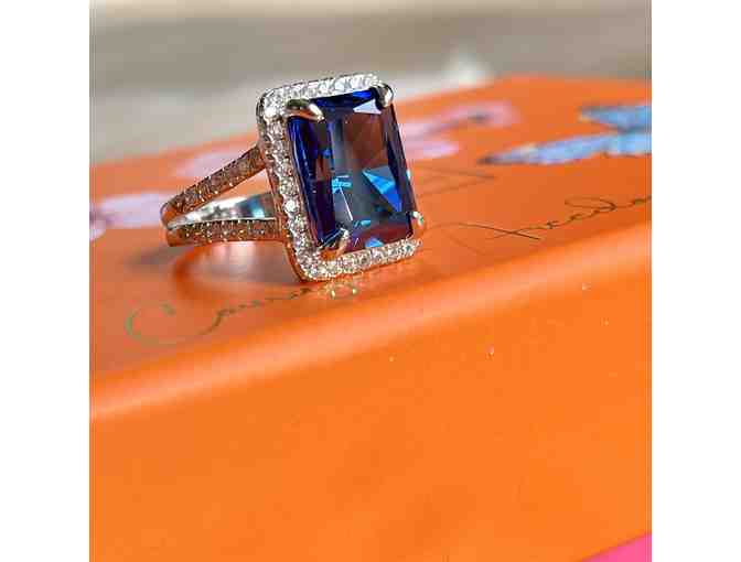 STRIKING BLUE SAPPHIRE Cocktail Ring!