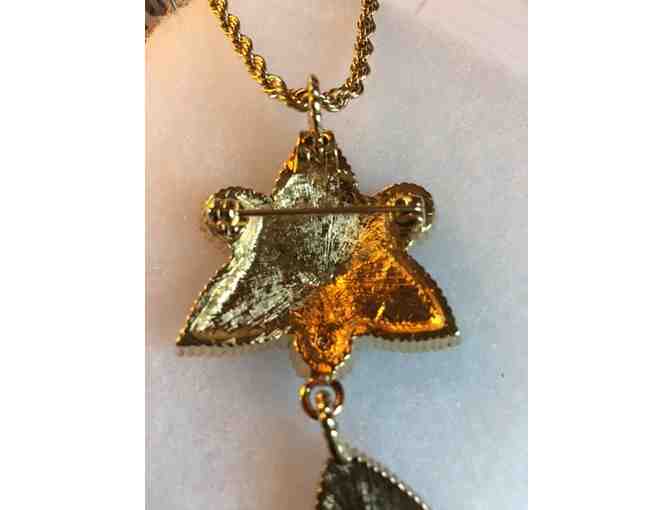 Amber Brooch with Rope Necklace