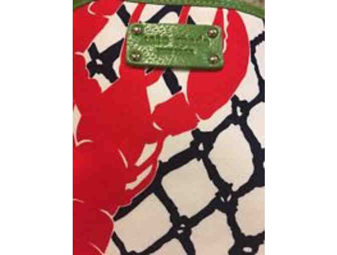 Kate Spade Griffin Cape Cod Clear Lobster Net & Red Lobster Black Patent Tote