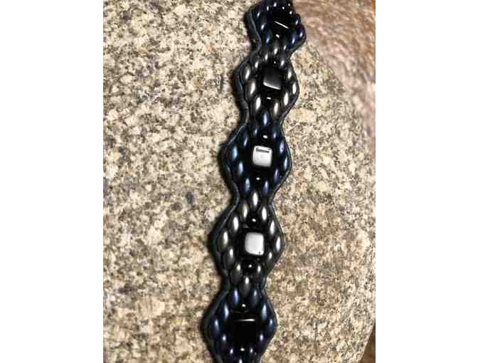 Bead Bracelets - Two Blue and Olive