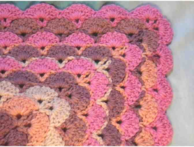 Handmade 'From the Middle' Afghan - Pink and Mauve 54' x 54'