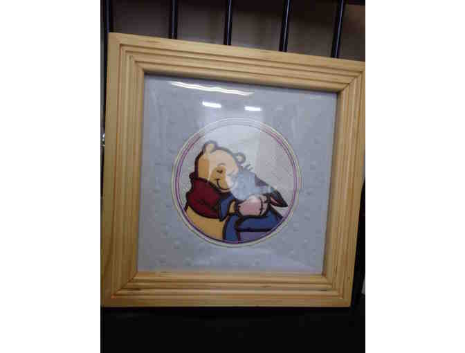 Hand-sewn Winnie the Pooh Framed wall decor- 2 piece set