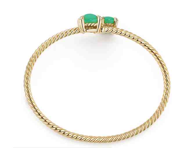 David Yurman Chatelaine Bypass Bracelet with Chrysoprase & Diamonds in 18K Yellow Gold