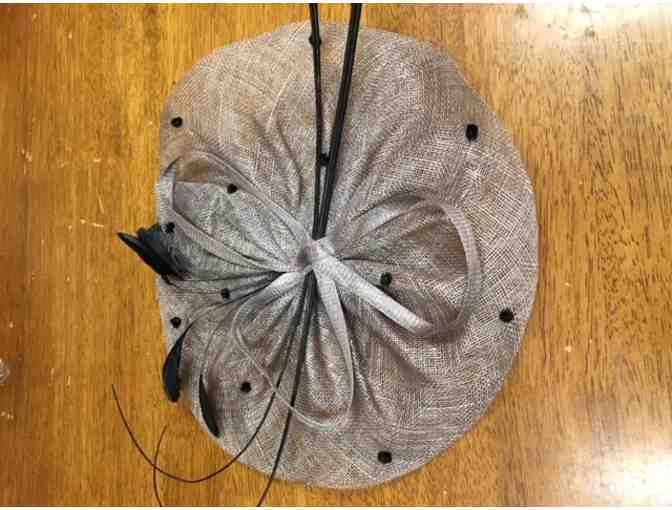 Party / Evening Headpiece / Hat - Color Gray With Black Accents