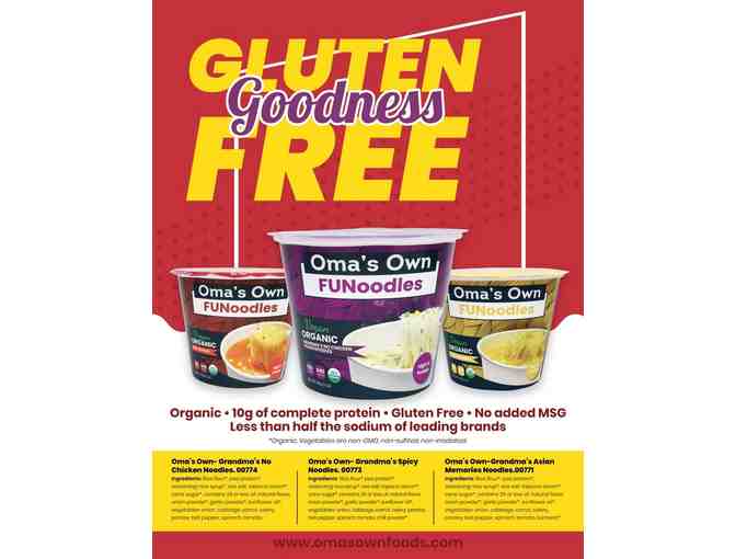 Oma's Own Gluten-Free Noodle Cups, Mango Chips, and Bouillon Cubes (C)