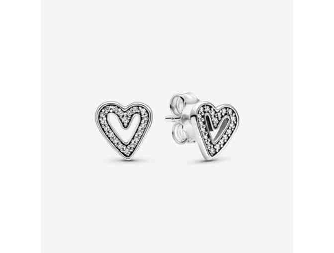 Pandora Sterling Silver Heart Necklace & Earrings